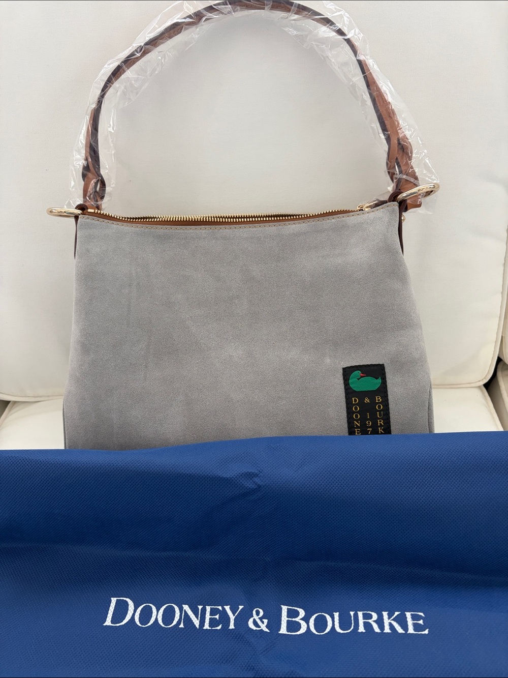 NWT - Dooney & Bourke Suede Large 12 x 9 x 4.5” Chloe - Picture 7 of 7
